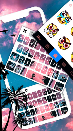 Palm Tree Sunset Keyboard Back Screen 3