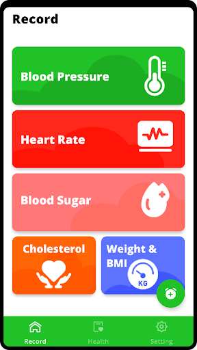 Android application Blood Pressure Monitoring App screenshort