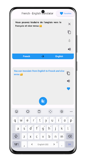 Android application french english translator screenshort