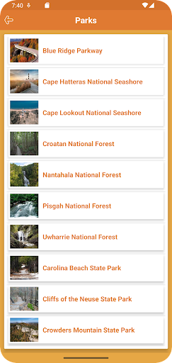 North Carolina State Parks Screen 3