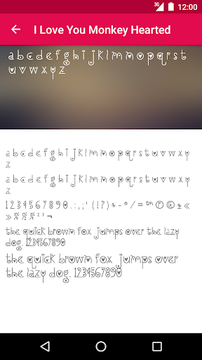 Love Fonts for FlipFont Screen 2