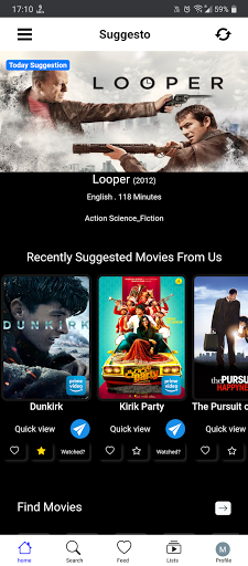 Android application Suggesto screenshort