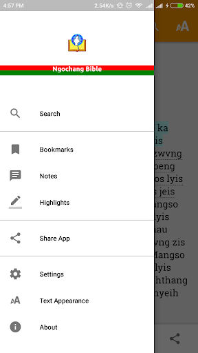 Android application Ngochang Bible screenshort