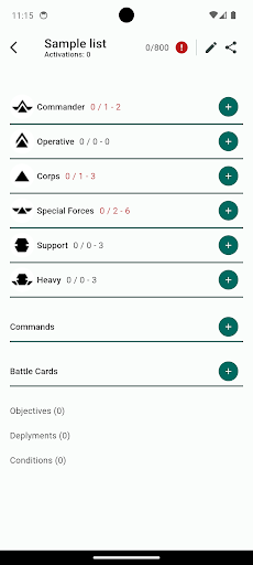 Legion Builder Screen 2