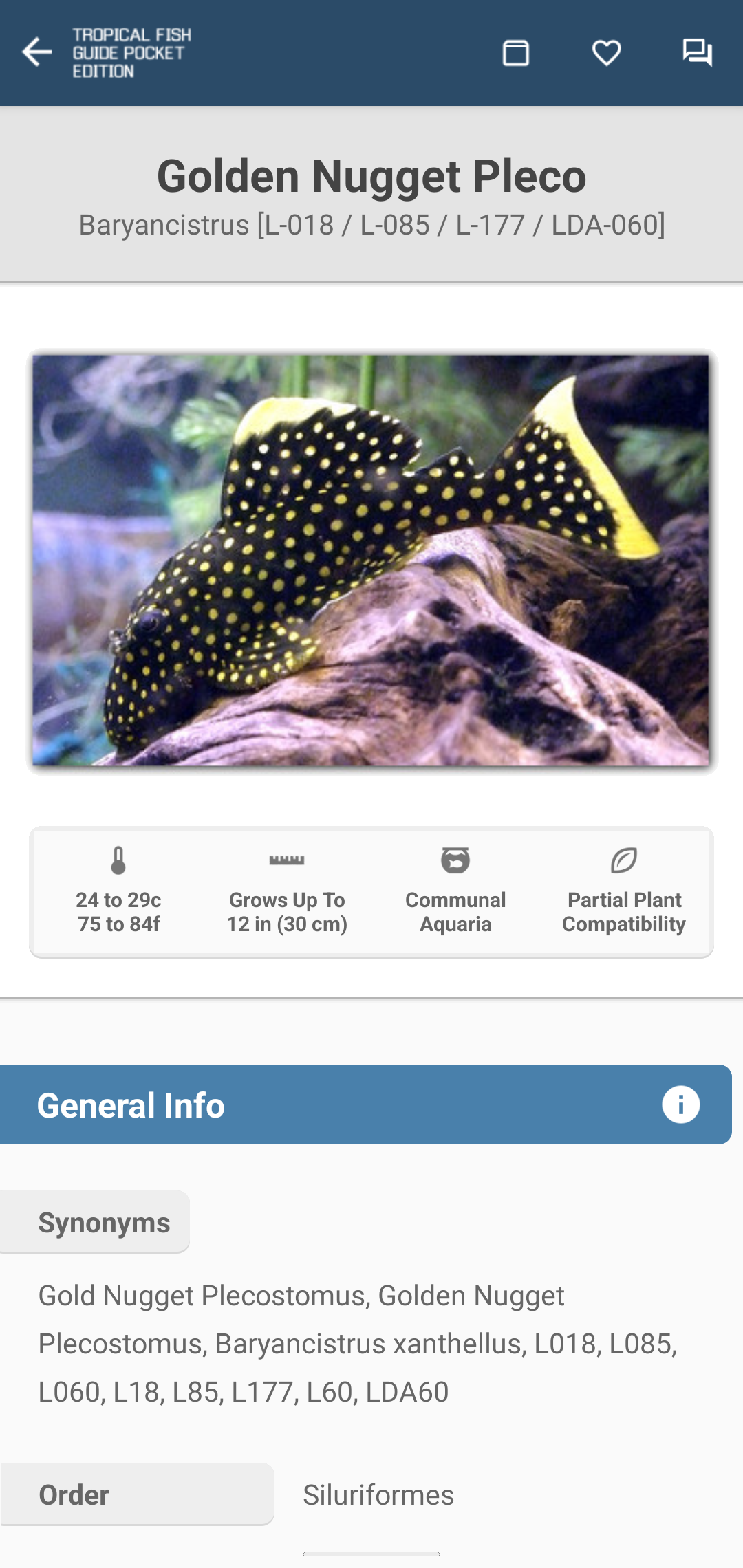 Android application Tropical Fish Guide Pocket Ed. screenshort