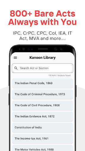 Android application Kanoon Library: 800+ Bare Acts screenshort