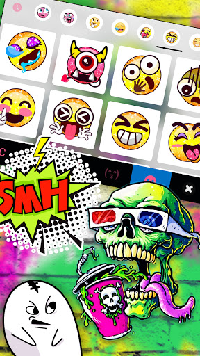 Graffiti Skull Paint Keyboard Screen 3