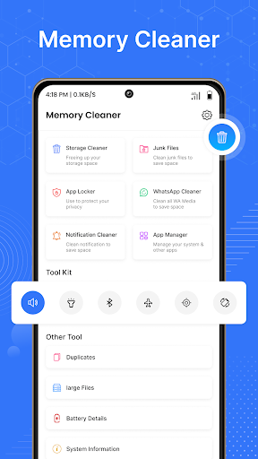 Android application Memory Cleaner screenshort