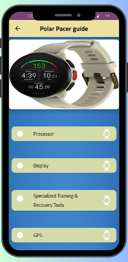 Android application Polar Pacer Guide screenshort