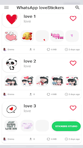 사랑 애니메이션 스티커 또는 WhatsApp
