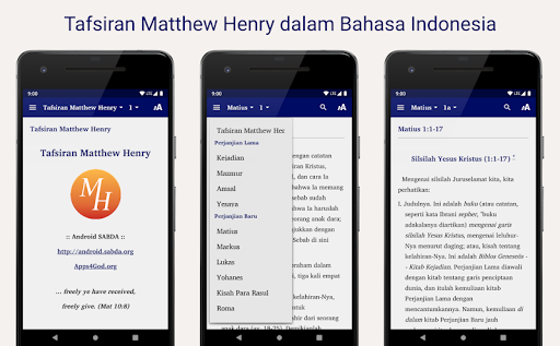 Android application Tafsiran Matthew Henry screenshort