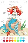 screenshot of Mermaid Coloring Page Glitter