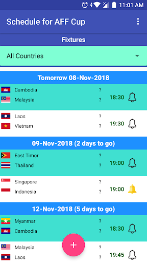 Android application Schedule for AFF Cup screenshort