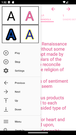 Android application zBook: The Renaissance screenshort