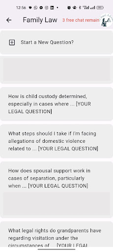 Android application AI Legal Adviser screenshort