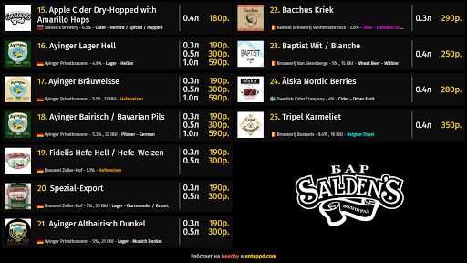 Beer.by Taplist Screen 3