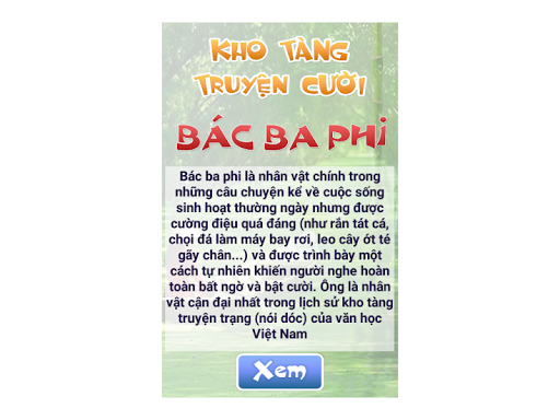 Android application Truyện cười Bác Ba Phi screenshort