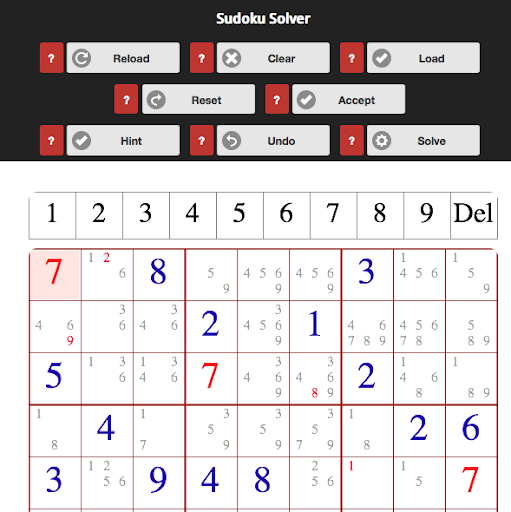 Sudoku Solver Screen 2