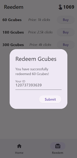 Gcuiby - Generate Gcubes Screen 3