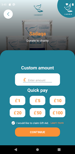Sadaqa | Donate to Charity Screen 2