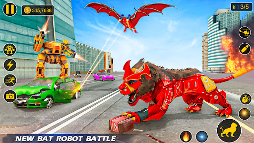 Android application Lion Robot Transform Games 3d screenshort