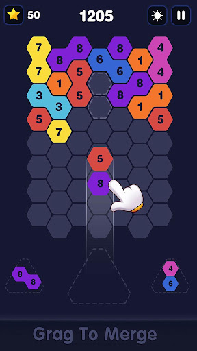Android application Merge Number X – Hexa Block Pu screenshort