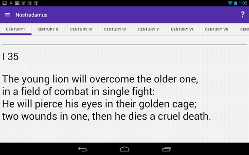 Android application Nostradamus the Prophet screenshort