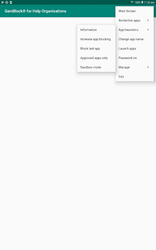 Android application GamBlock® for Organisations screenshort