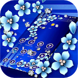Blue Flower Glitter Diamond Business Theme icon
