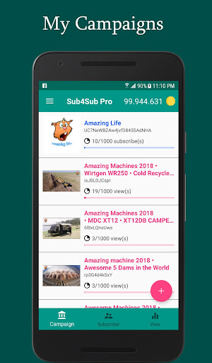 Android application Sub4Sub - View4View For Video screenshort