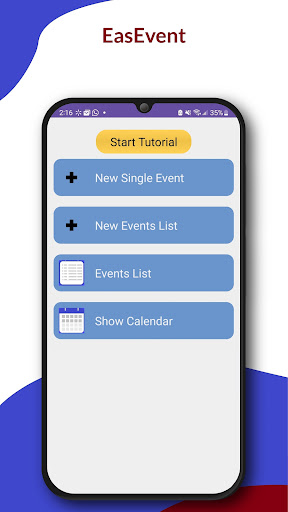 Android application EasEvent: Add events with ease screenshort