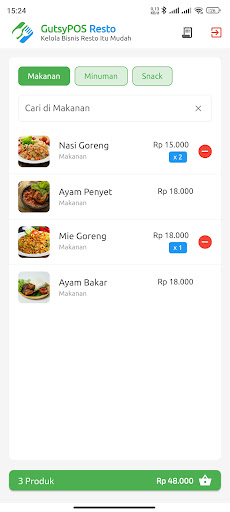 GutsyPOS - Resto Screen 3