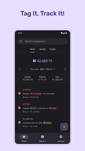 Android application Expense Tag: Tracker & Budgets screenshort