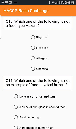 HACCP Basic Challenge Screen 2