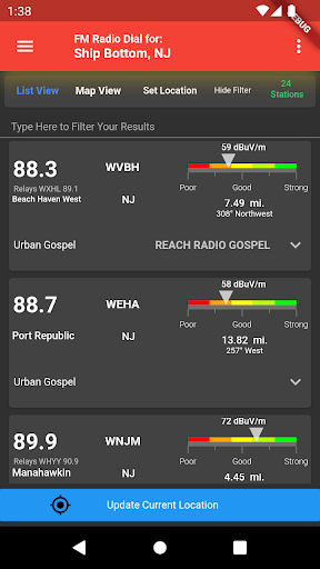 Android application RadioLand: FM Radio Near Me screenshort