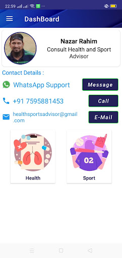 Android application Health & Sports Advisor screenshort