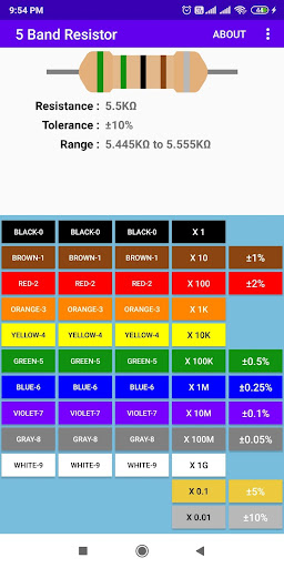 Resistor Code Calculator Screen 3