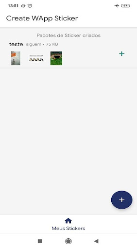 Android application Create WApp Sticker screenshort