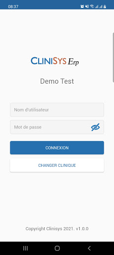 Android application Clinisys Receiving Réception screenshort