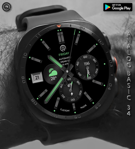 Analog Basic 34 Wear OS 5+ screenshot 2