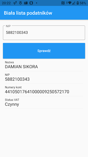Biała lista VAT Screen 2
