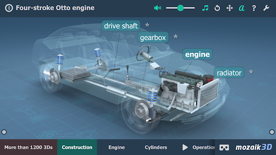 Four-stroke Otto engine educational VR 3D 1