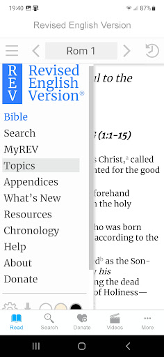 REV Bible App Screen 2