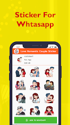 Love Romantic Couple Sticker - WAStickerApps