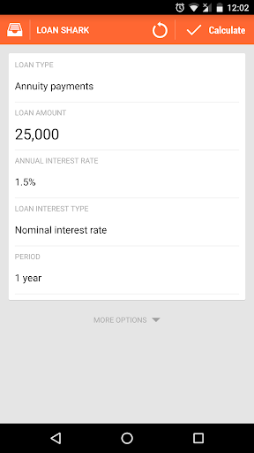 Android application Loan Shark - Loan Calculator, screenshort