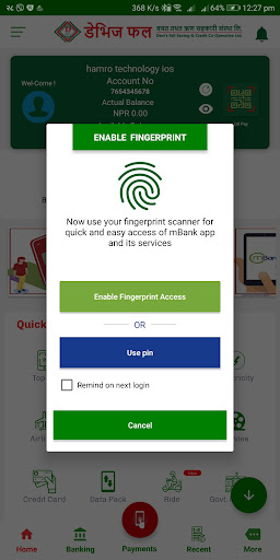 Android application Devis Fall Mobile Banking screenshort