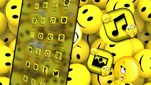 Smiley Emoji 3D Launcher Theme Screen 3