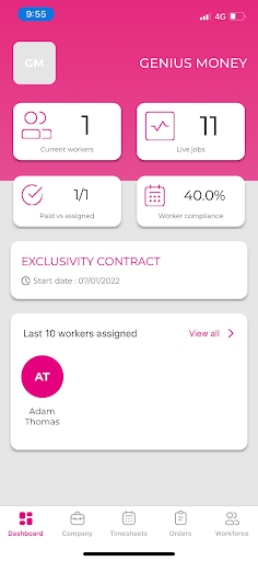 Android application Genius Workforce PRO Client screenshort