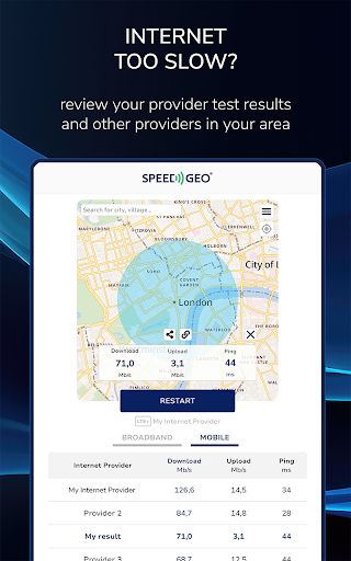 Screenshot of Speed Test by SPEEDGEO