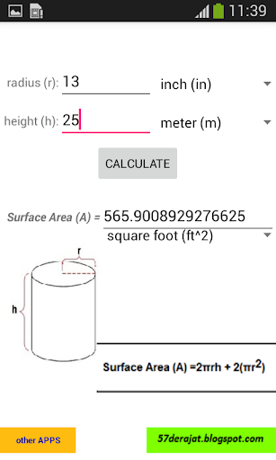 Cylinder Calculator ADFREE